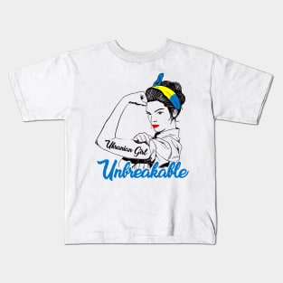 Women Ukrainian - Ukraine Girl Unbreakable - Ukraine Flag Kids T-Shirt